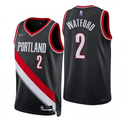 Nike Portland Trail Blazers #2 Trendon Watford Black Men's 2021-22 NBA 75th Anniversary Diamond Swingman Jersey - Icon Edition Men's